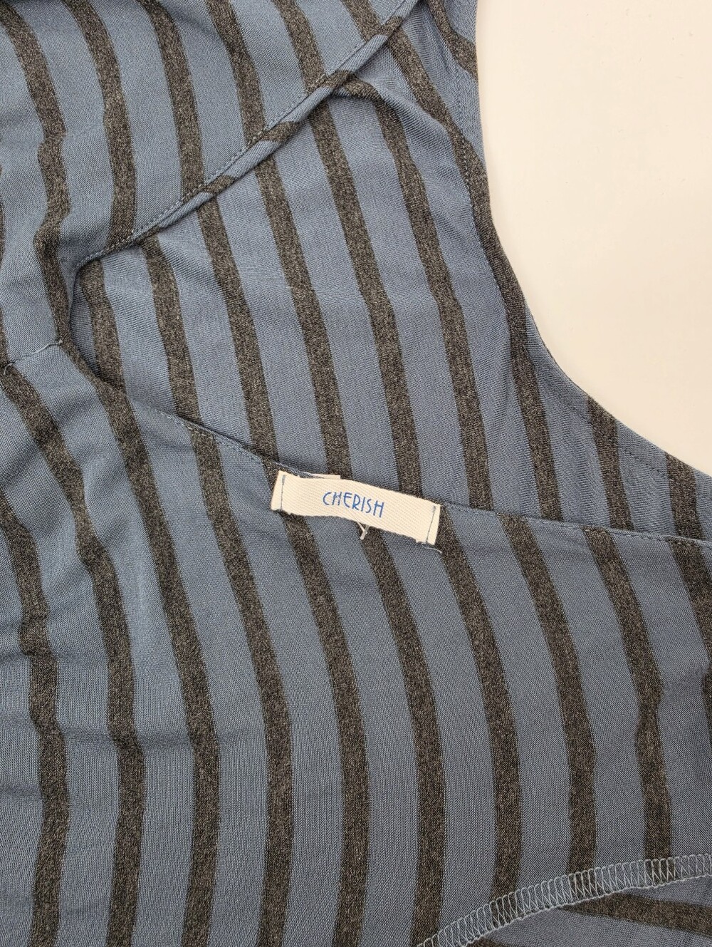 NWT Cherish Open Back Stripe Small Twist Top Soft Girl Boho Grunge Coastal - Picture 2 of 13